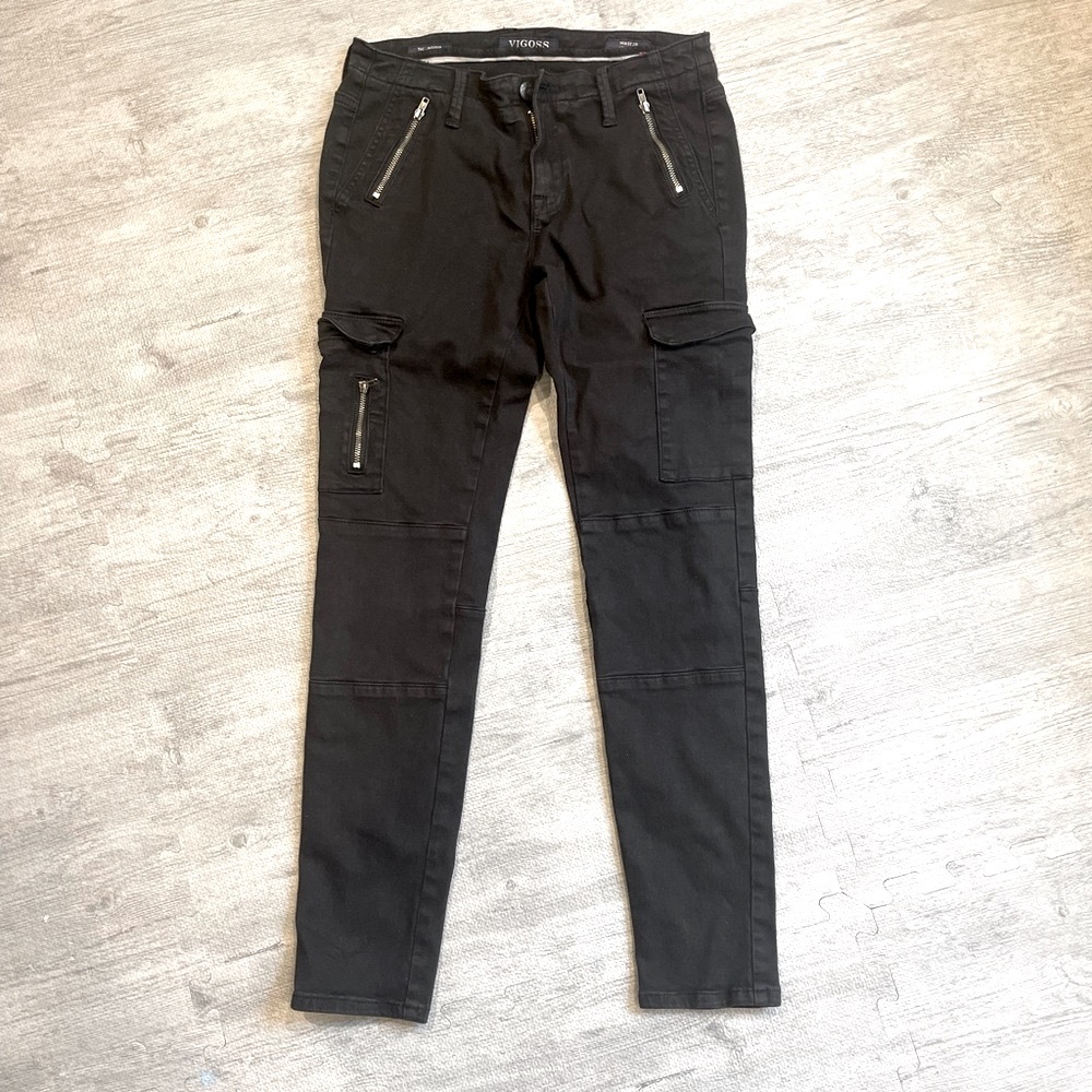 VIGOSS Skinny Fit Cargo Jeans